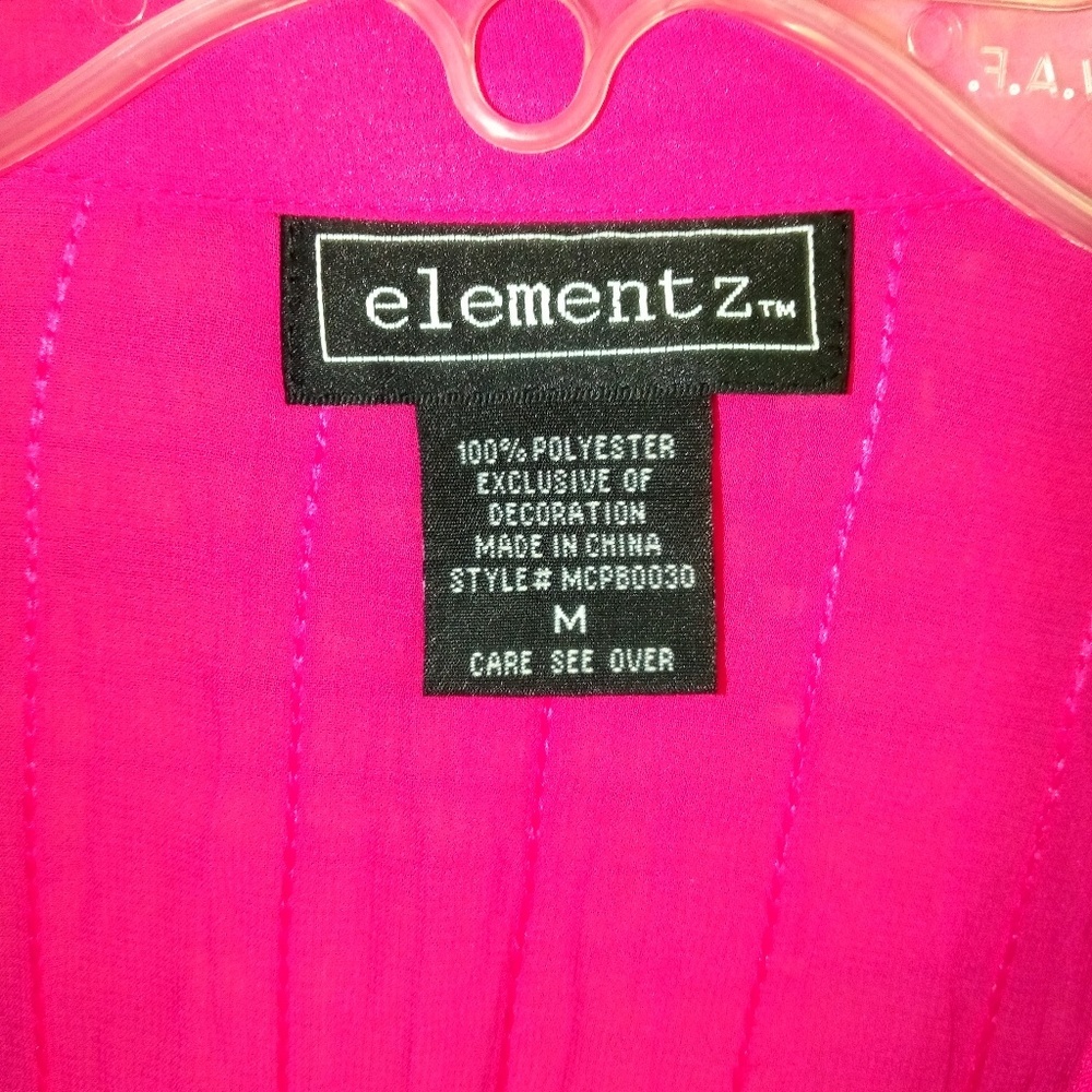 Elementz M Pink Ruffled Sequined Top - Picture 4 of 5